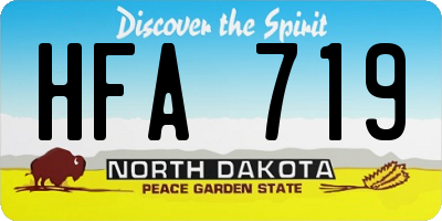 ND license plate HFA719