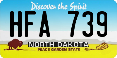 ND license plate HFA739