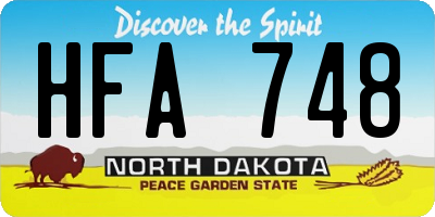 ND license plate HFA748