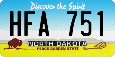 ND license plate HFA751