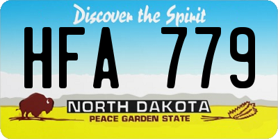 ND license plate HFA779