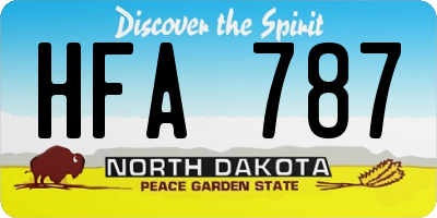 ND license plate HFA787