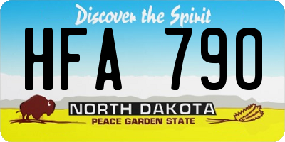 ND license plate HFA790