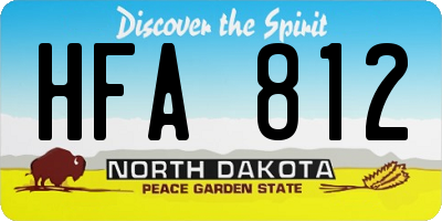 ND license plate HFA812