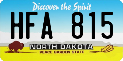 ND license plate HFA815