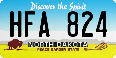ND license plate HFA824