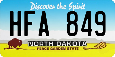 ND license plate HFA849