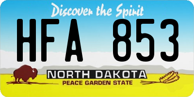 ND license plate HFA853