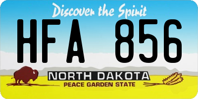 ND license plate HFA856