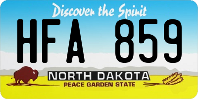 ND license plate HFA859