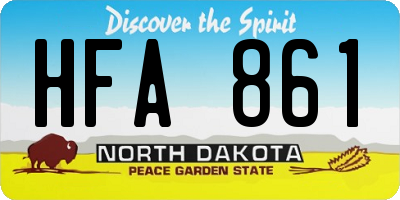 ND license plate HFA861