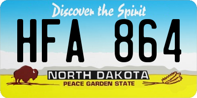 ND license plate HFA864