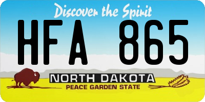 ND license plate HFA865