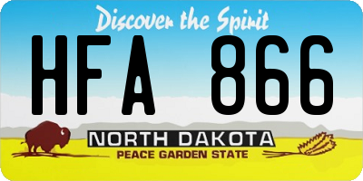 ND license plate HFA866