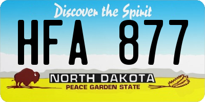 ND license plate HFA877