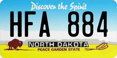 ND license plate HFA884