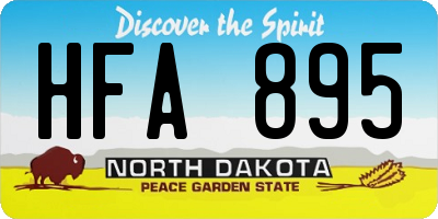 ND license plate HFA895