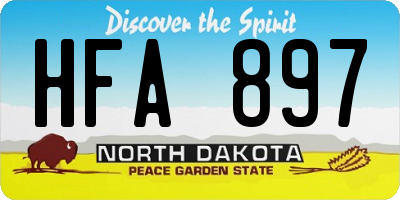 ND license plate HFA897