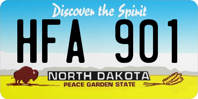 ND license plate HFA901