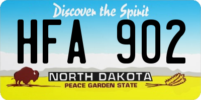 ND license plate HFA902