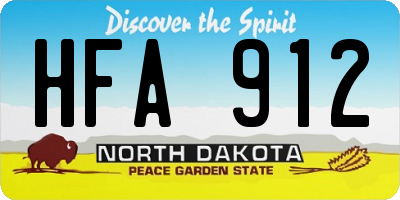 ND license plate HFA912