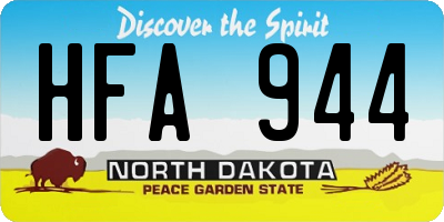 ND license plate HFA944