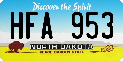 ND license plate HFA953