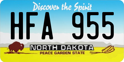 ND license plate HFA955