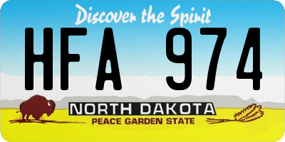 ND license plate HFA974