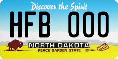 ND license plate HFB000