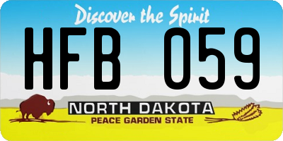 ND license plate HFB059
