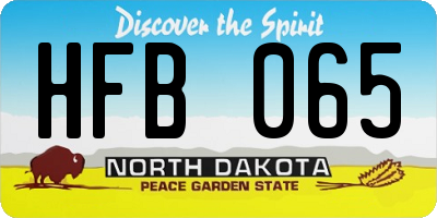 ND license plate HFB065