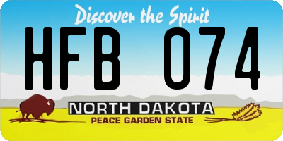 ND license plate HFB074