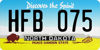 ND license plate HFB075