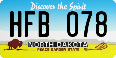ND license plate HFB078