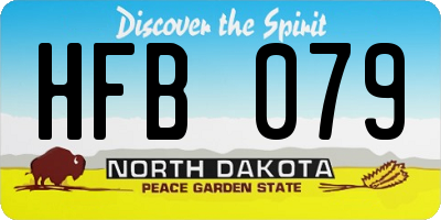 ND license plate HFB079