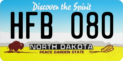 ND license plate HFB080