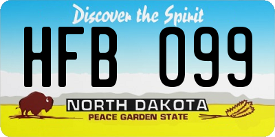 ND license plate HFB099