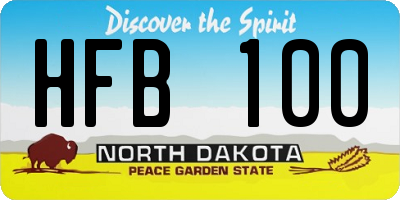ND license plate HFB100