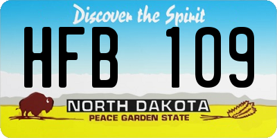 ND license plate HFB109