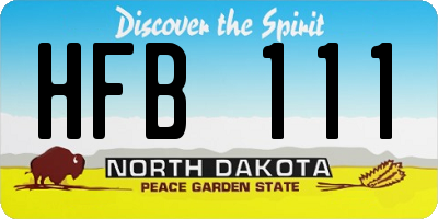 ND license plate HFB111