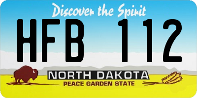 ND license plate HFB112