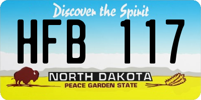 ND license plate HFB117