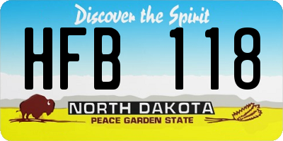 ND license plate HFB118