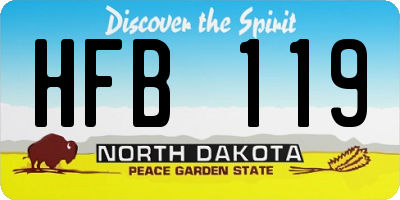 ND license plate HFB119
