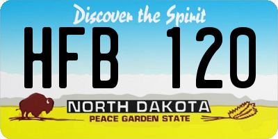 ND license plate HFB120
