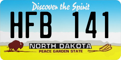 ND license plate HFB141