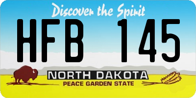 ND license plate HFB145