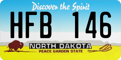 ND license plate HFB146