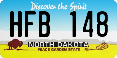 ND license plate HFB148